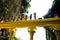 Colourful back view of hindu statues, Batu Cave, Malaysia