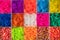 Colourful background of multicolored elastic bands