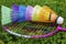 Colourful badminton