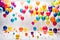 Colourful balloons against a vibrant white background - AI Generated