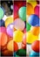 Colourful balloons in panels