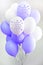 Colourful balloons, pink, white, streamers. Helium Ballon floating in birthday party. Concept balloon of love and