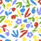 Colourful basic funny groovy modern vector seamless pattern