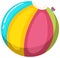 Colourful Beach Ball on White Background