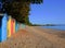 Colourful beach huts Llanbedrog Llyn peninsula Wales