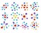 Colourful biology molecules structure shapes