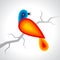 Colourful Bird icon illustration on white background