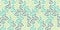 Colourful blue green tiny plants twigs ditsy on light vector seamless gender neutral pattern