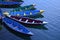 Colourful Boats alongside amazing Phewa Lake in Pokhara, Nepal