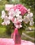 Colourful bouquet of pink and purple hydrangea