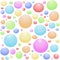 Colourful bubbles in pastel