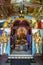 A colourful Buddhist Shrine at the Kataragama temple complex in Sri Lanka.