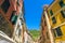 Colourful buildings and drying clothes in Cinque Terre