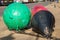 Colourful buoys at Purfleet Quay