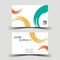 Colourful business card design on the gray background. With inspiration from the abstract.