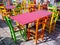 Colourful Cafe Tables and Chairs, Greece