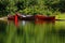 Colourful canoes