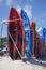 Colourful canoes