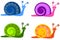 Colourful Cartoon Snails