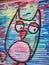 Colourful Cat, Graffiti Art, Athens, Greece