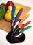 Colourful ceramic knives