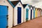 Colourful chalets on paignton seafront , devon, uk