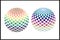 Colourful checkered globes Set. White background