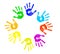 Colourful Child handprints