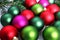 Colourful Christmas bauble background