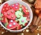 Colourful christmas cookies