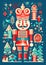 Colourful Christmas Nutcracker Generative AI Illustration