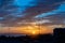 Colourful cloudy sunset along the Mediterranean coast