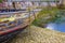 Colourful colorful Boat empty harbor harbour Brixham Devon Eng