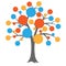 Colourful communication tree, vector illustration