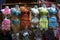 Colourful costumes dressed on mannequins for sale at the Khan el Khal\'ili Bazaar in Cairo, Egypt.