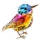 Colourful Crystal Bird Figurine