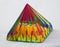 Colourful crystal pyramid object