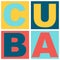 Colourful CUBA vector isometric illustration