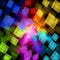 Colourful Cubes Background Shows Digital Art Or