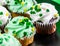 Colourful cupcakes celebrating St. Patrick\\\'s day. Calgary Alberta Canada