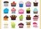 colourful cupcakes. Vector illustration decorative design