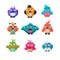 Colourful Cute Birds Vector Illustration Set