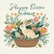 Colourful Cute Easter Friends Exchanging Eggs Generative AI Illustration