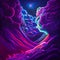 colourful digital paint of fantastic galaxy elegant background