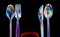 Colourful Diner utensils.