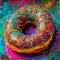 Colourful Donut in Pop Art Style Street Food