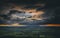 Colourful Dramatic Clouds over British Countryside