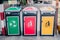 Colourful dustbins