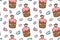 Colourful Easter cakes seamless pattern