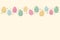 Colourful Easter poster with copyspace. Banner with decorative eggs. Vector